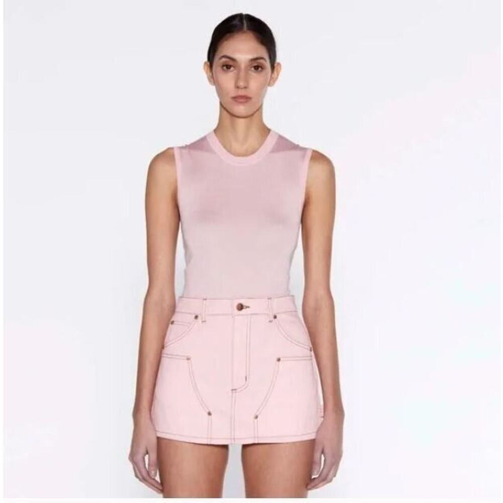 Renggli Sz XL Cargo Mini Denim Skirt Bubblegum Pink